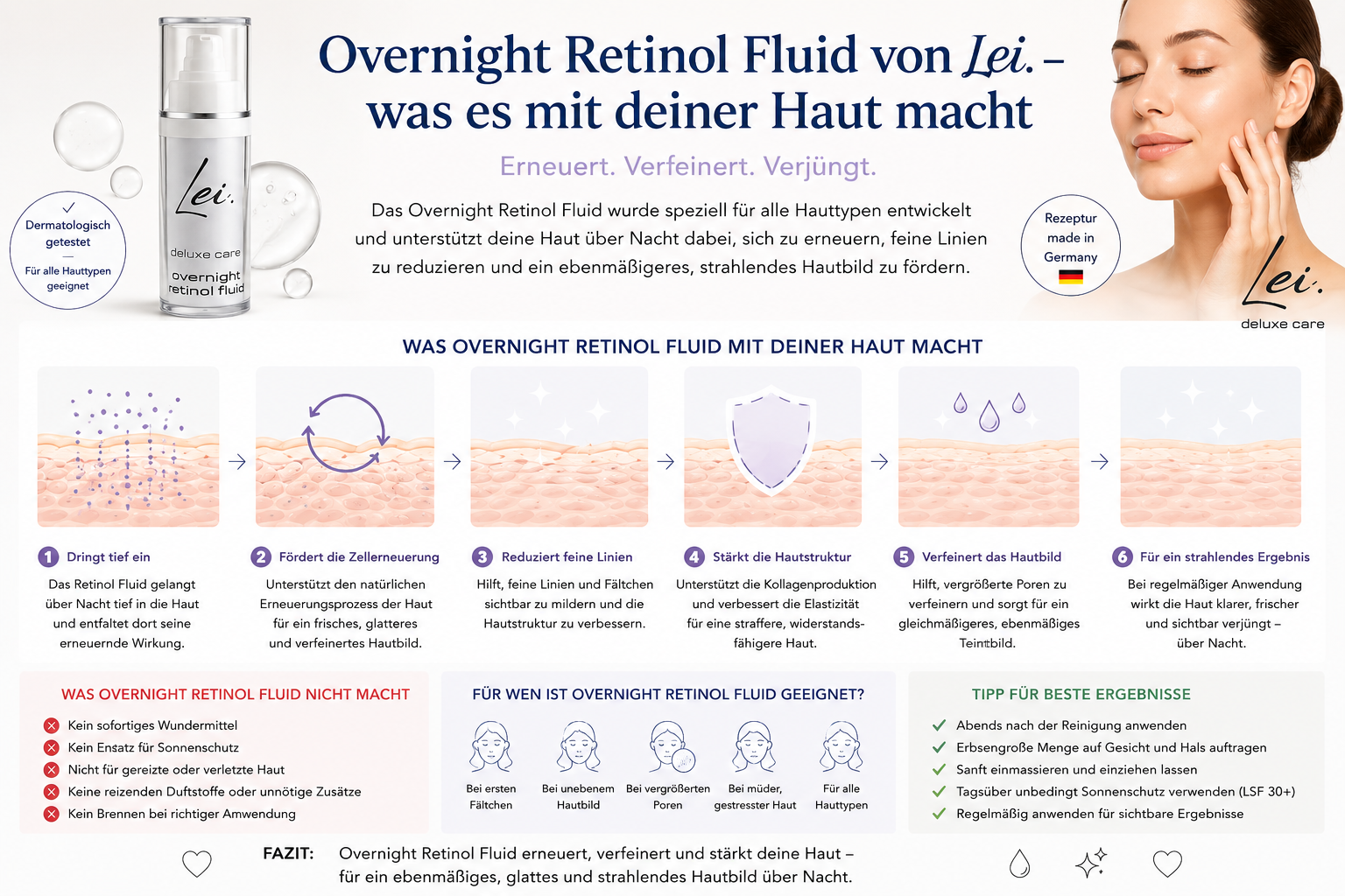 DELUXE CARE Overnight retinol fluid